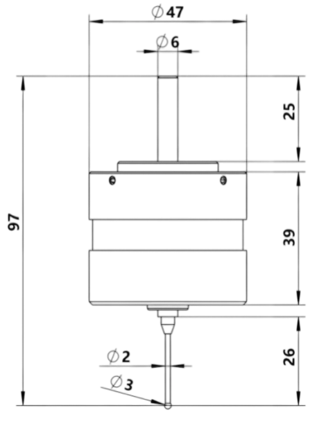 Wireless CNC touch probe dimension drawing